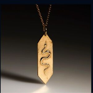 Ancient Honey Golden Serpent Pendant 14k